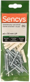 Sencys Universele Plug Nylon - Diam. 6x30mm - 20 Stuks