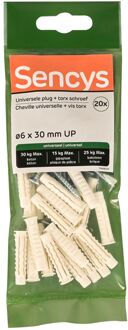 Sencys Universele Plug Nylon - Diam. 6x30mm - 20 Stuks