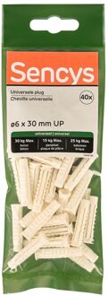 Sencys Universele Plug Nylon - Diam. 6x30mm - 40 Stuks
