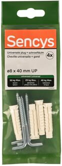 Sencys Universele Plug Nylon - Diam. 8x40mm - 4 Stuks