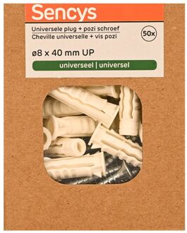 Sencys Universele Plug Nylon - Diam. 8x40mm - 50 Stuks