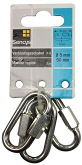 Sencys Verbindingsschakel - Gegalvaniseerd - Diam. 5x50mm - 3 Stuks