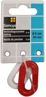Sencys Verbindingsschakel - Polyethyleen - Rood-wit - Diam. 6x40mm - 2 Stuks