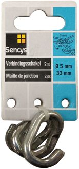 Sencys Verbindingsschakel - Verzinkt - Diam. 5x33mm - 2 Stuks