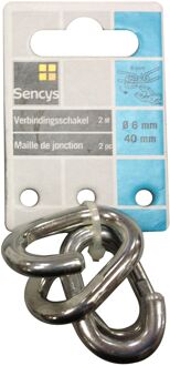 Sencys Verbindingsschakel - Verzinkt - Diam. 6x40mm - 2 Stuks