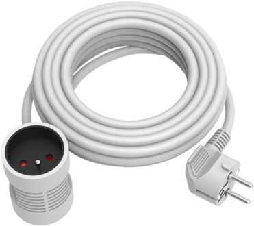Sencys Verlengsnoer - 2 Stopcontacten - Kinderbeveiliging - 3m - Wit