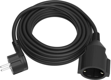 Sencys Verlengsnoer Met Platte Stekker 3 Meter - Zwart