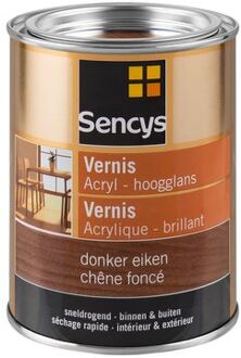 Sencys Vernis Acryl Hoogglans Donker Eiken 500ml
