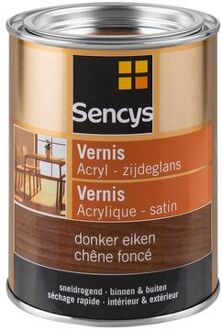 Sencys Vernis Acryl Zijdeglans Donker Eiken 500ml