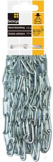 Sencys Verzinkte Stalen Ketting - Staal - Verzinkt - Zilver - 4x32mm - 2,5m