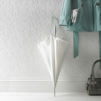 Sencys Vinylbehang Overschilderbaar Acanthus - Wit - 10,00m X 52cm