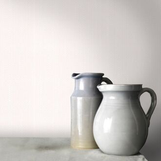 Sencys Vinylbehang Overschilderbaar Weefsel Fijn - Wit - 10,00m X 52cm