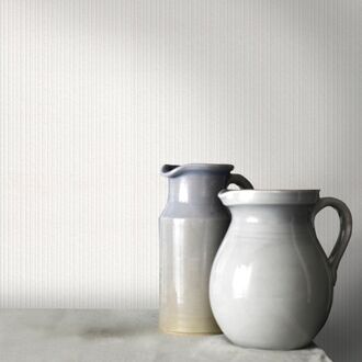 Sencys Vliesbehang Overschilderbaar Lineair - Wit - 10,00m X 52cm