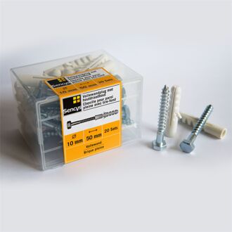 Sencys Vollewandplug Met Houtdraadbout Kunststof - Diam. 10x50mm - 20 Stuks