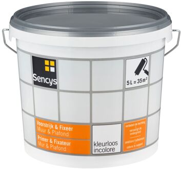 Sencys Voorstrijk En Fixeer Primer - Gipsplaten Binnen - Kleurloos - 5l