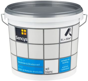 Sencys Voorstrijk Primer - Minerale Ondergronden - Mat Wit - 5l