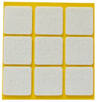 Sencys Zelfklevende Viltglijders Vierkant Wit 25x25mm 9st.