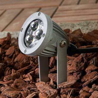 Sendling LED grondspies lamp van gegoten aluminium zilvergrijs