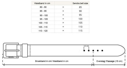 Sendra Riemen 8322-01 - maat 90 Zwart