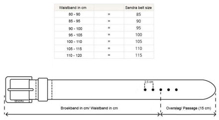 Sendra Riemen 8323-02 - maat 90 Bruin