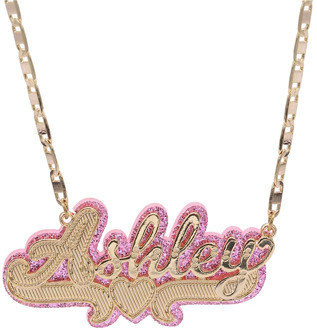Senfai Hip Hop 3D Custom Name Double Plated Acrylic Necklace Personalized Initial Women's Jewelry