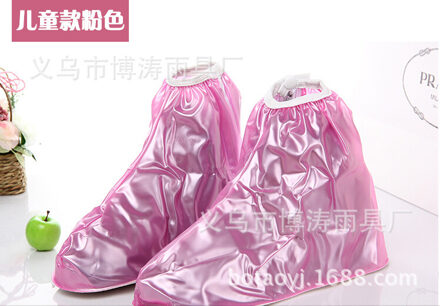 Senior Verdikking PVC Parel LighRain Gear Partst Kinderen Schoen Rain Boot Schoenen Cover Set Regendicht roze M