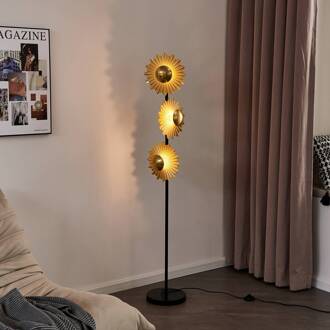 Senmia vloerlamp in goud, 3-lamps zwart, goud, brons gegalvaniseerd