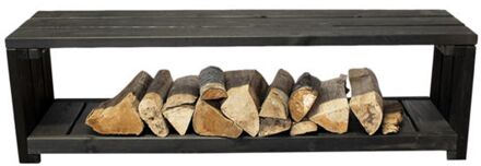 SenS-Line Lyon opberg tuinbank - 150 cm - Hout - Zwart