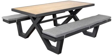 SenS-Line Orlando Picknicktafel 180cm - HPL & Aluminium Bruin