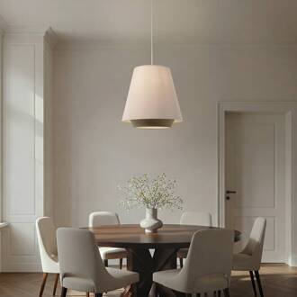 Sensei doblo hanglamp, crème/groen, Ø 50 cm, textiel crème, groen