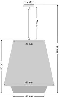 Sensei doblo hanglamp, wit/beige, Ø 50 cm, textiel wit, beige