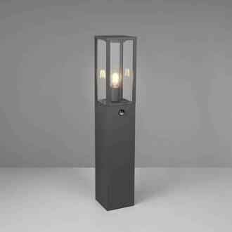 Sensor-tuinpadverlichting GARONNE, antraciet, hoogte 80 cm, metaal IP44