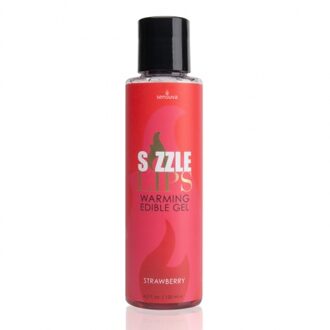 Sensuva Sizzle Lips Verwarmende Eetbare Gel Aardbei - 125 ml