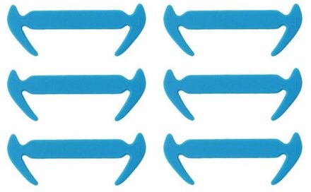 Sentcharm 12 Stks/pak Unisex Siliconen Schoenveter Elastische Stretch Geen Stropdas Utility Shoestrings blauw