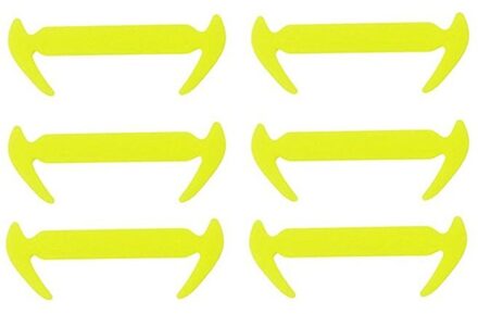 Sentcharm 12 Stks/pak Unisex Siliconen Schoenveter Elastische Stretch Geen Stropdas Utility Shoestrings geel