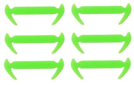 Sentcharm 12 Stks/pak Unisex Siliconen Schoenveter Elastische Stretch Geen Stropdas Utility Shoestrings groen