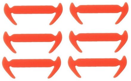 Sentcharm 12 Stks/pak Unisex Siliconen Schoenveter Elastische Stretch Geen Stropdas Utility Shoestrings oranje