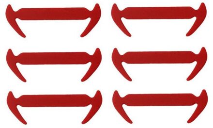 Sentcharm 12 Stks/pak Unisex Siliconen Schoenveter Elastische Stretch Geen Stropdas Utility Shoestrings rood