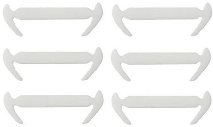 Sentcharm 12 Stks/pak Unisex Siliconen Schoenveter Elastische Stretch Geen Stropdas Utility Shoestrings wit