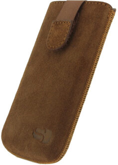 Senza Suede Slide Case Oak Brown Size L Telefoonhoesje