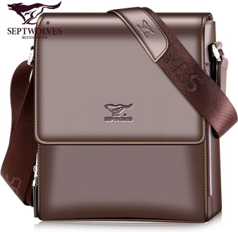 Septwolves Fashion Men Bag Split Leather Male Handbag Shoulder Bags Business Men Messenger Bags Brand