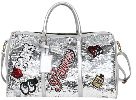 Sequin Toevallige Sport Reistas Organizer Casual Duffel Shouder Dagrugzak Duurzaam Kledingstuk Bagage Tote Bag zilver