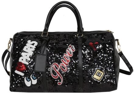 Sequin Toevallige Sport Reistas Organizer Casual Duffel Shouder Dagrugzak Duurzaam Kledingstuk Bagage Tote Bag zwart