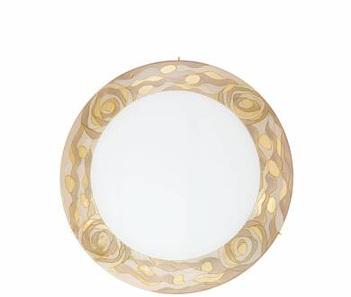 Serena plafondlamp, crèmekleurig, Ø 40 cm, metaal/glas crème, wit