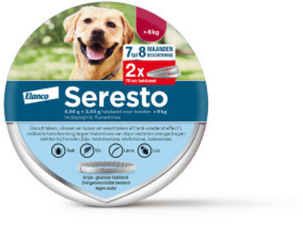 SERESTO halsband grote hond (vanaf 8 kg) 2-pack 2 verpakkingen