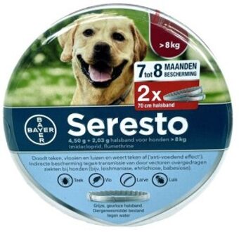 SERESTO Vlooien / tekenband hond > 8kg 2 nStuks