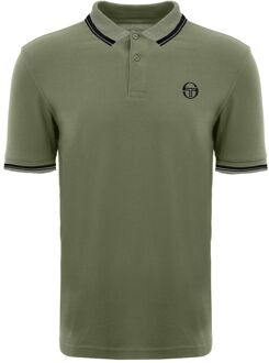 Sergio Tacchini Iconic Stripe Heren Legergroen Poloshirt Kaki