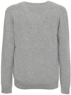 Sergio Tacchini Merino Wol V-hals Trui Zilver