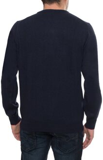 Sergio Tacchini Ronde Hals Trui Klassieke Breisels Navy