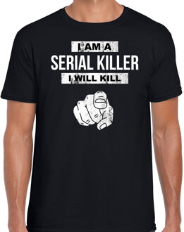Serial killer horror shirt zwart voor heren - verkleed t-shirt L